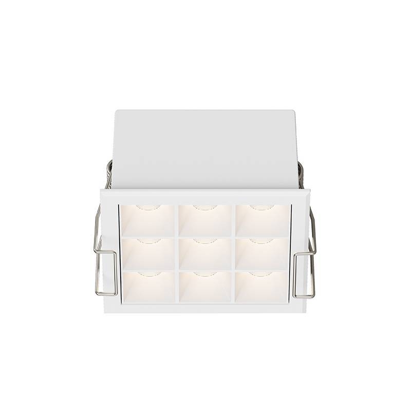 Embutido Nordecor Powerlux 9 Focos 12 watts Branco 2700K IRC97 36° Bivolt 71x71x40mm 80015