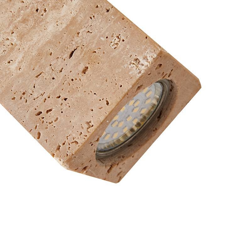 Arandela Nordecor Tivo Retangular 2L MR16 Mármore Travertino 65x230mm 90008