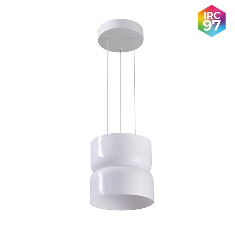 Pendente Nordecor Dommi 20 watts 2700K IRC97 Vidro Branco Ø220x220mm 90004