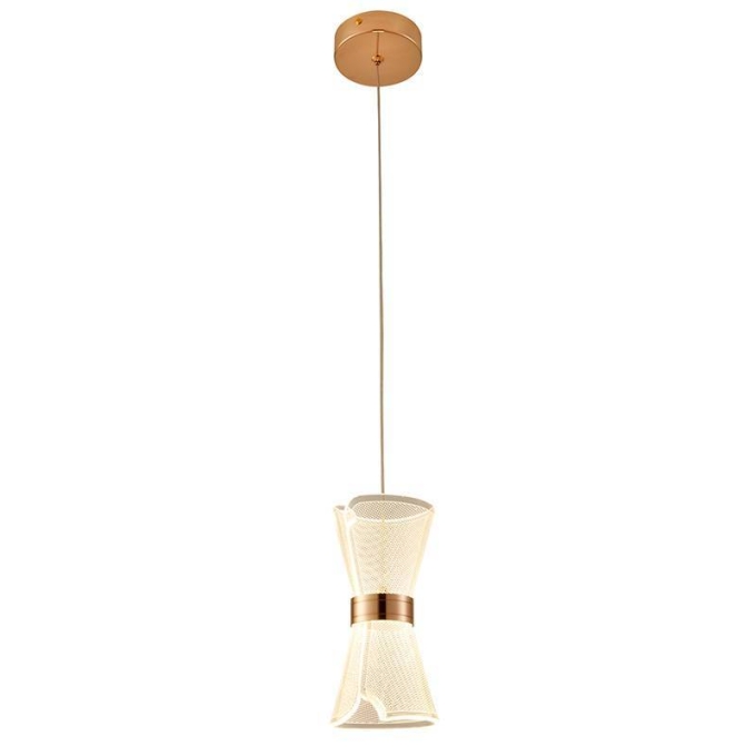Pendente Nordecor Blie 6 watts 2700K Ouro Brilho Bivolt Ø120x200mm 2956