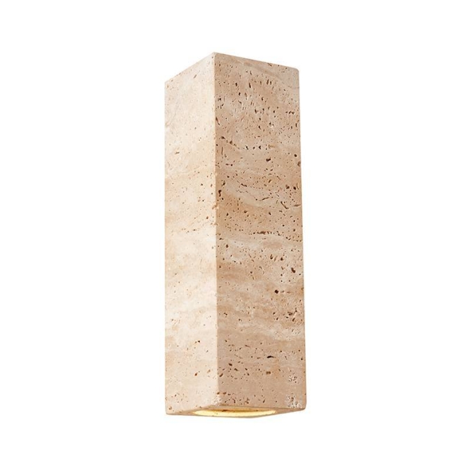 Arandela Nordecor Tivo Retangular 2L MR16 Mármore Travertino 65x230mm 90008