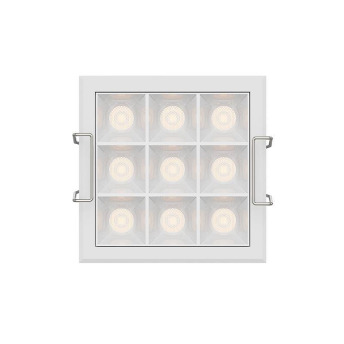 Embutido Nordecor Powerlux 9 Focos 12 watts Branco 2700K IRC97 36° Bivolt 71x71x40mm 80015