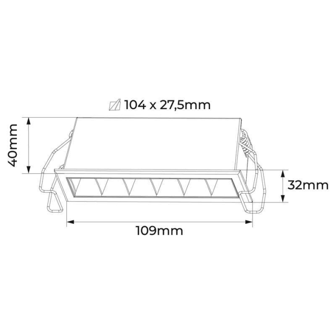 Embutido Nordecor Powerlux 6 Focos 8 watts Branco 2700K IRC97 36° Bivolt 109x32x40mm 80006