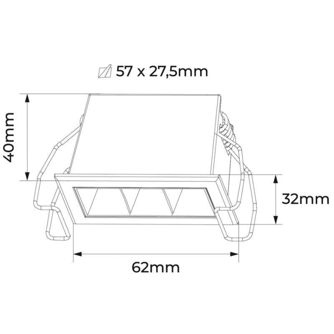 Embutido Nordecor Powerlux 3 Focos 5 watts Branco 2700K IRC97 36° Bivolt 62x32x40mm 80003