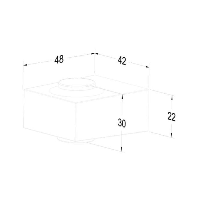Arandela Nordecor Flou Uno 2 watts 2700K 40° IP65 Preto 42x48x30mm 2979