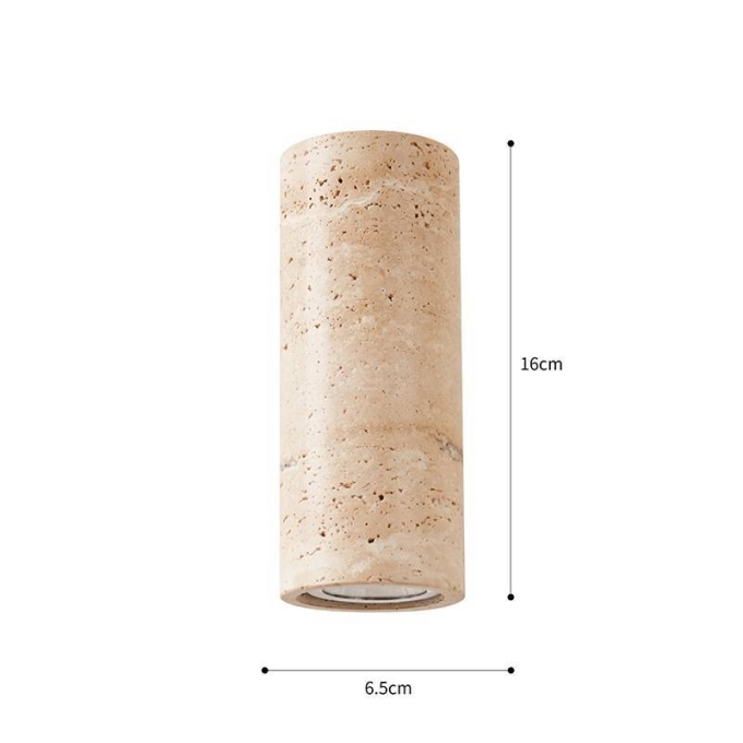 Arandela Nordecor Tivo Tub 1L MR16 Mármore Travertino Ø65x160mm 90010