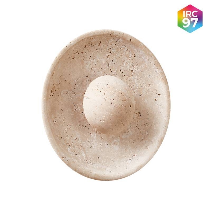 Arandela Nordecor Tivo Orb 8 watts 3000K IRC97 Mármore Travertino Ø250mm 90009 PREN
