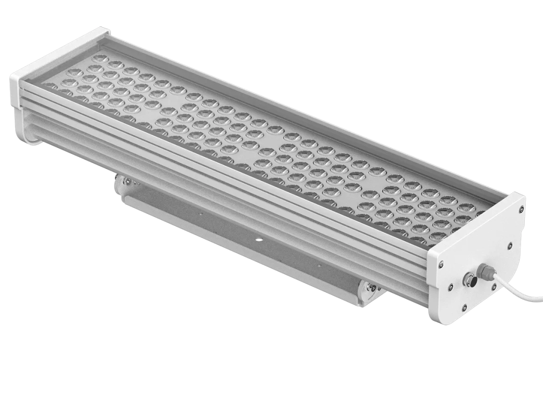 Projetor Powerlume Longo Alcance 120 watts IP67 Alumínio e Difusor Vidro Bivolt 180x702mm PLA120W