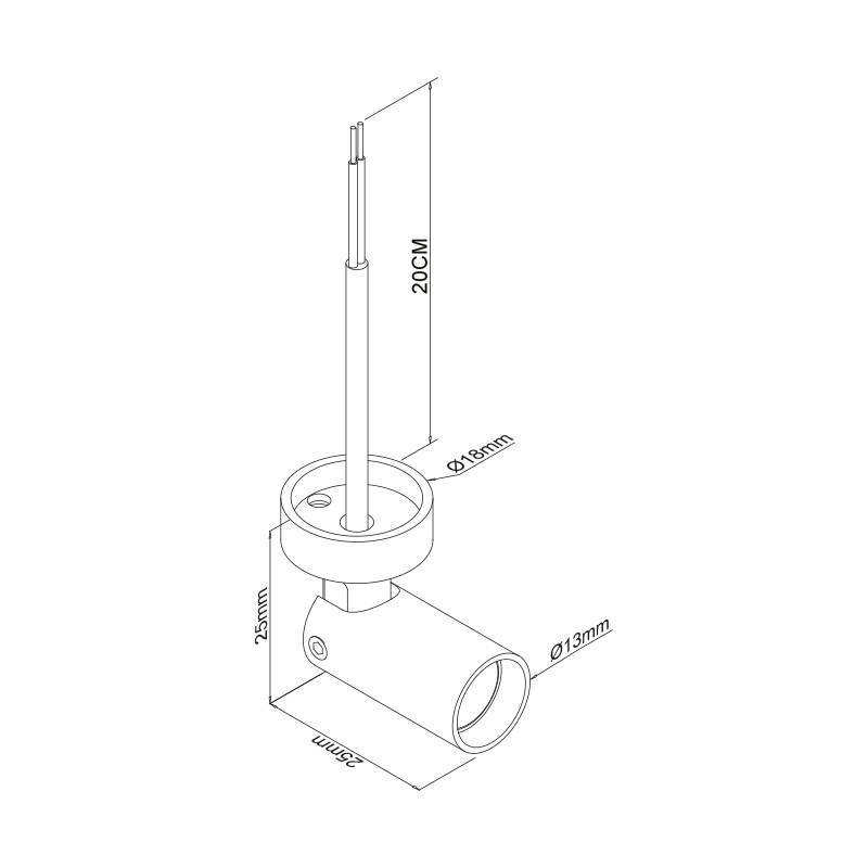 Mini Spot Nordecor Lit Sobrepor 1 watt 24V IRC90 3000K 24° Preto IP20 Ø13x25mm 6979