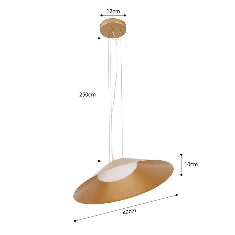 Pendente Nordecor Kapel 13 watts 3000K IRC97 Dourado Ø400x160mm 90030
