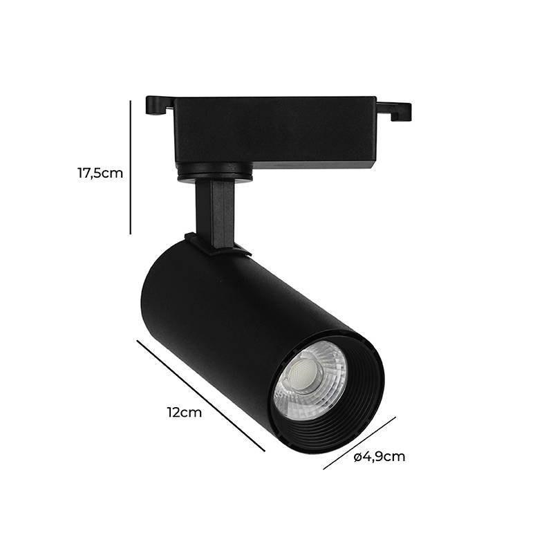 Spot para Trilho Nordecor Nize 10 watts 3000K 35° Preto Ø47x110x165mm Bivolt 6477