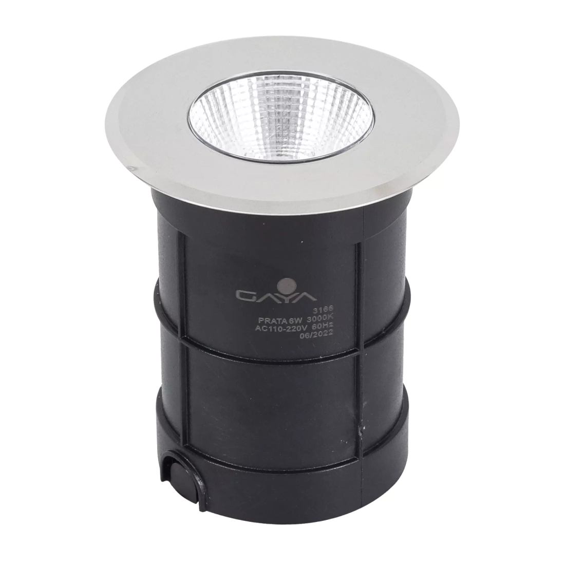 Embutido de Solo Gaya 6 watts 3000K IP67 Cob Prata IP67 24° Bivolt Ø89x99mm 3166