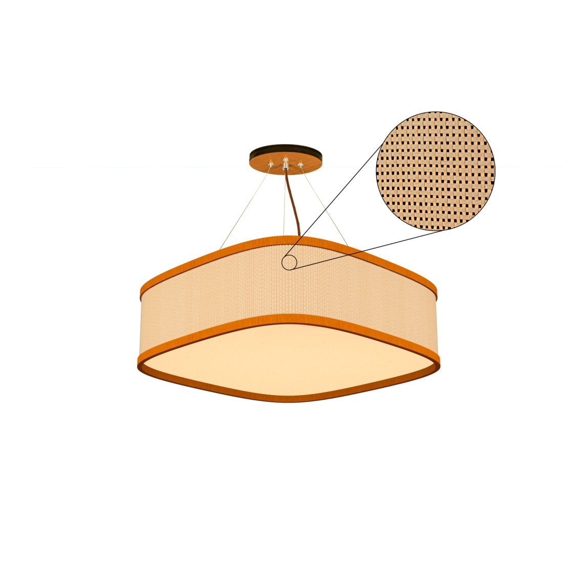 Pendente Classic Lar Palha Leve Lamé PL5517 Madeira 5L E27 Ø550x170mm 1274

