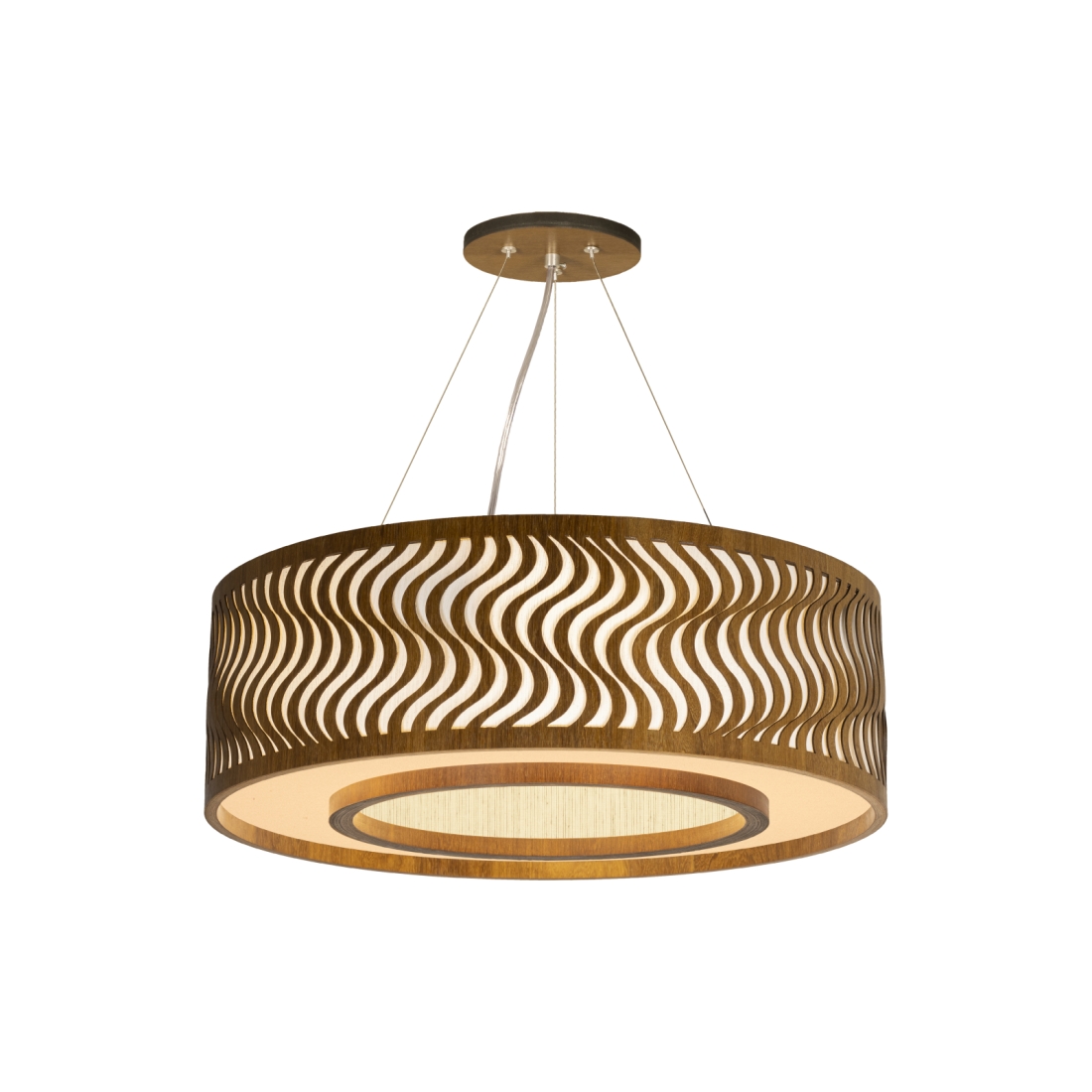 Pendente Classic Lar Dunas Anel 55 Madeira 8L E27 Ø700x152mm 1300
