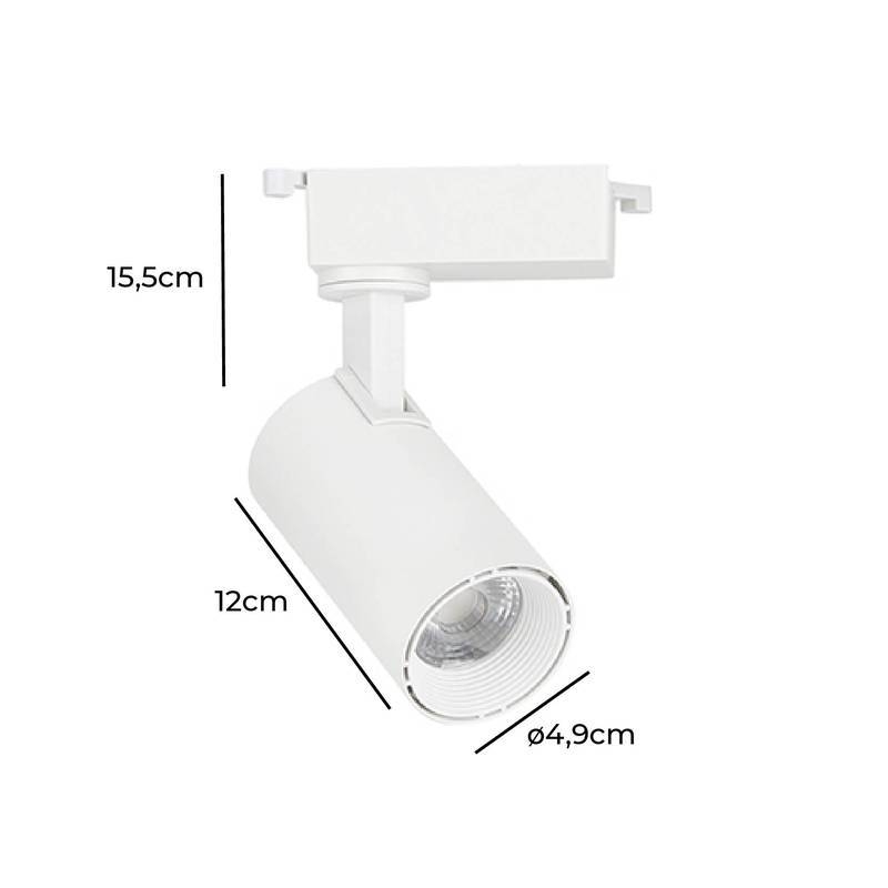 Spot para Trilho Nordecor Nize 7 watts 4000K 35° Branco Ø47x90x144mm Bivolt 6916