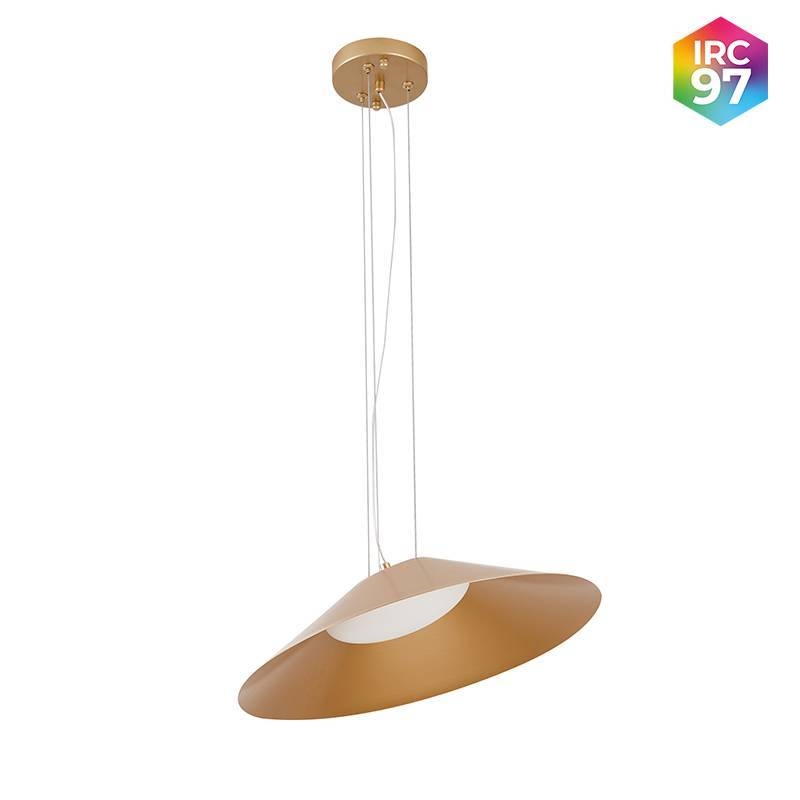 Pendente Nordecor Kapel 13 watts 3000K IRC97 Dourado Ø400x160mm 90030