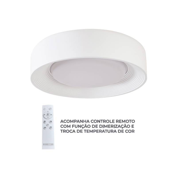 Plafon Nordecor Veta 24 watts Multitemperatura Branco Ø400x105mm 90018