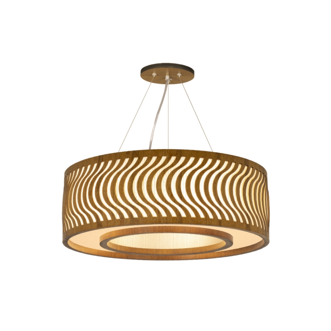Pendente Classic Lar Ondas Anel 55 Madeira 5L E27 Ø550x185mm 1149
