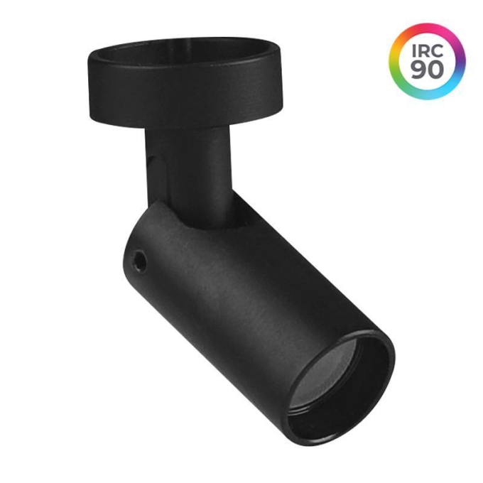 Mini Spot Nordecor Lit Sobrepor 1 watt 24V IRC90 3000K 24° Preto IP20 Ø13x25mm 6979