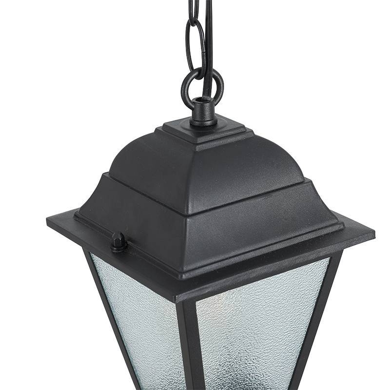 Pendente Nordecor Colonial Lanteri Preto Alumínio e Vidro 1L E27 315x148mm 80052