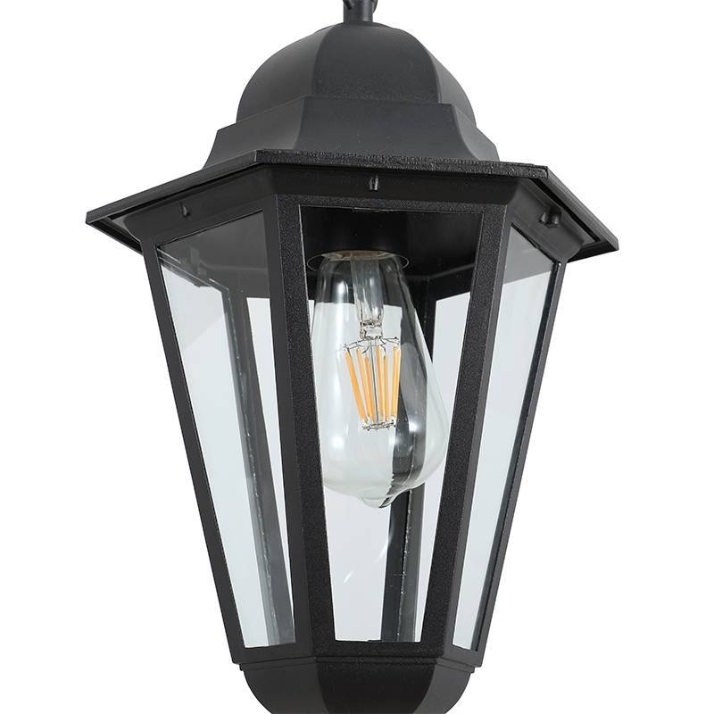 Pendente Nordecor Colonial Vitare Preto Alumínio e Vidro 1L E27 405x235mm 80058