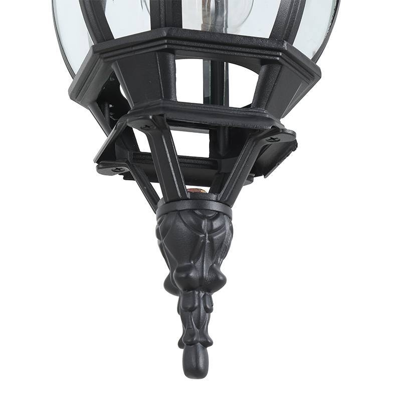 Pendente Nordecor Colonial Mareno Preto Alumínio e Vidro 1L E27 410x152mm 80053