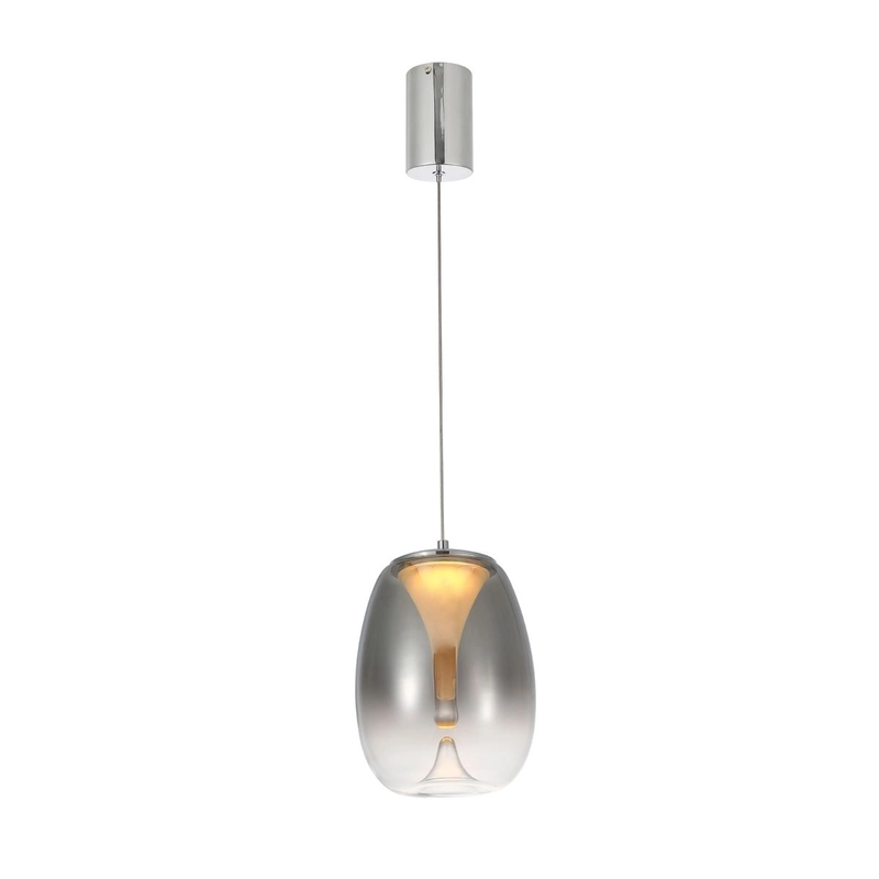 Pendente Casual Light Studioluce Zug Fumê e Cromado 15 watts 2700K Ø270x370mm PD1891FM