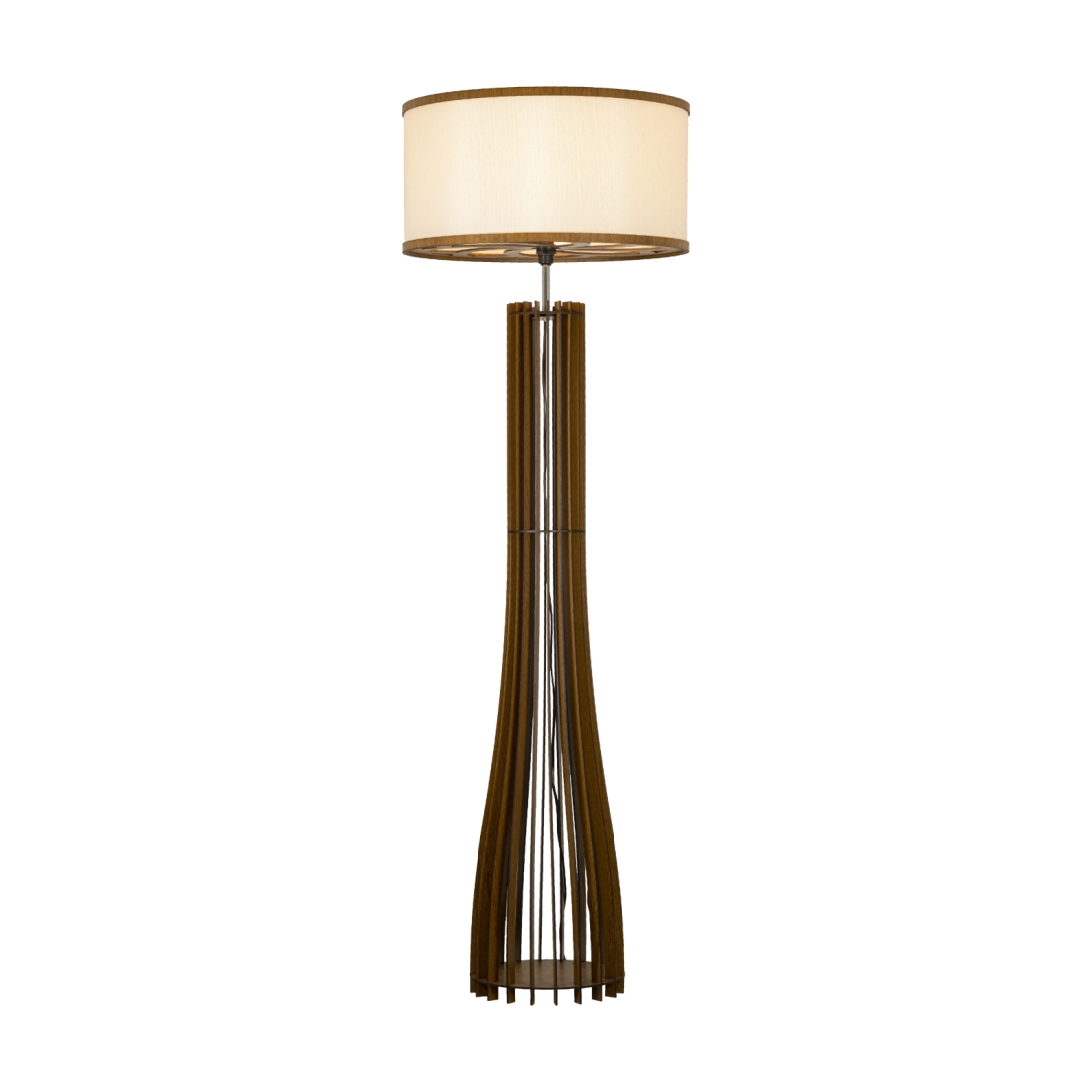 Coluna Classic Lar Sino Madeira e Cúpula Tecido Ø500mm 1L E27 Ø300x1400mm 1097