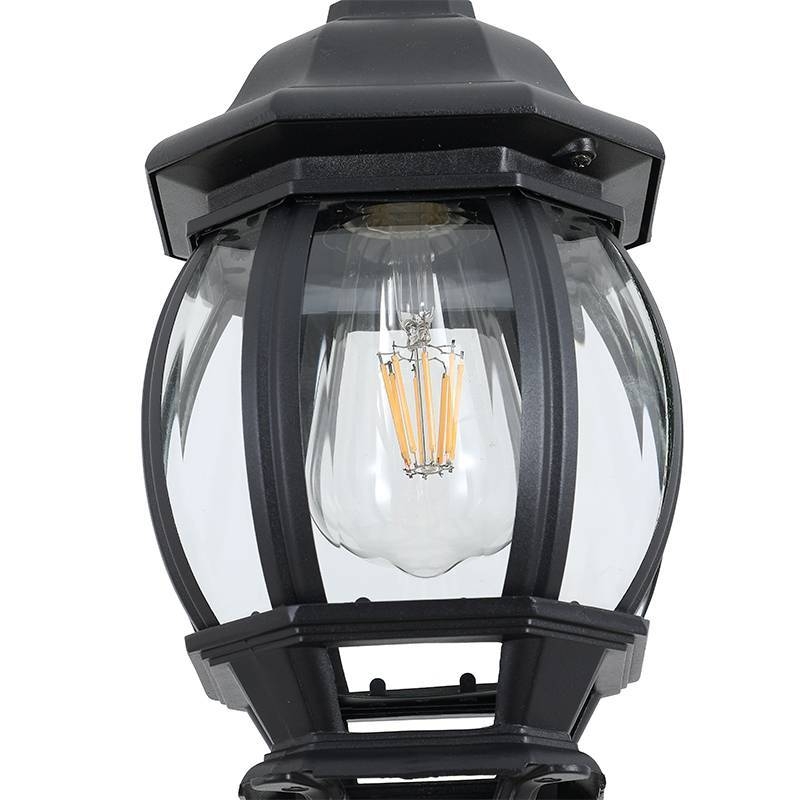 Pendente Nordecor Colonial Mareno Preto Alumínio e Vidro 1L E27 410x152mm 80053