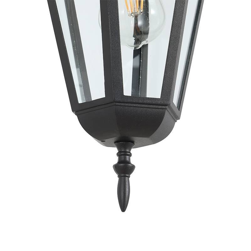 Pendente Nordecor Colonial Vitare Preto Alumínio e Vidro 1L E27 405x235mm 80058