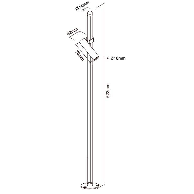 Espeto de Jardim Nordecor Keny Slide 2 watts 3000K 24° IP65 IRC90 Ø14x622mm 6992