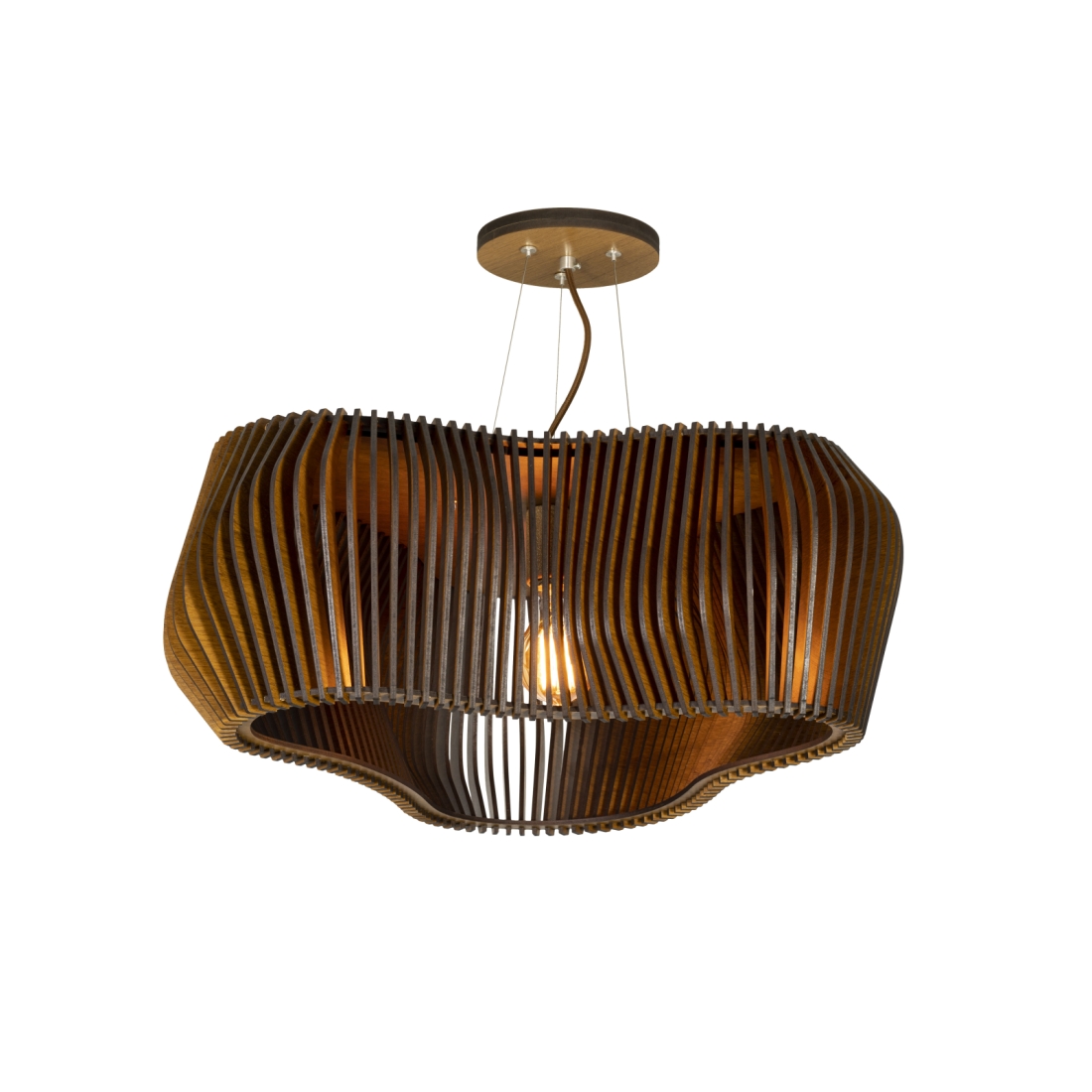Pendente Classic Lar Ripado Orgânico 45 1L E27 200x450x450mm 1309