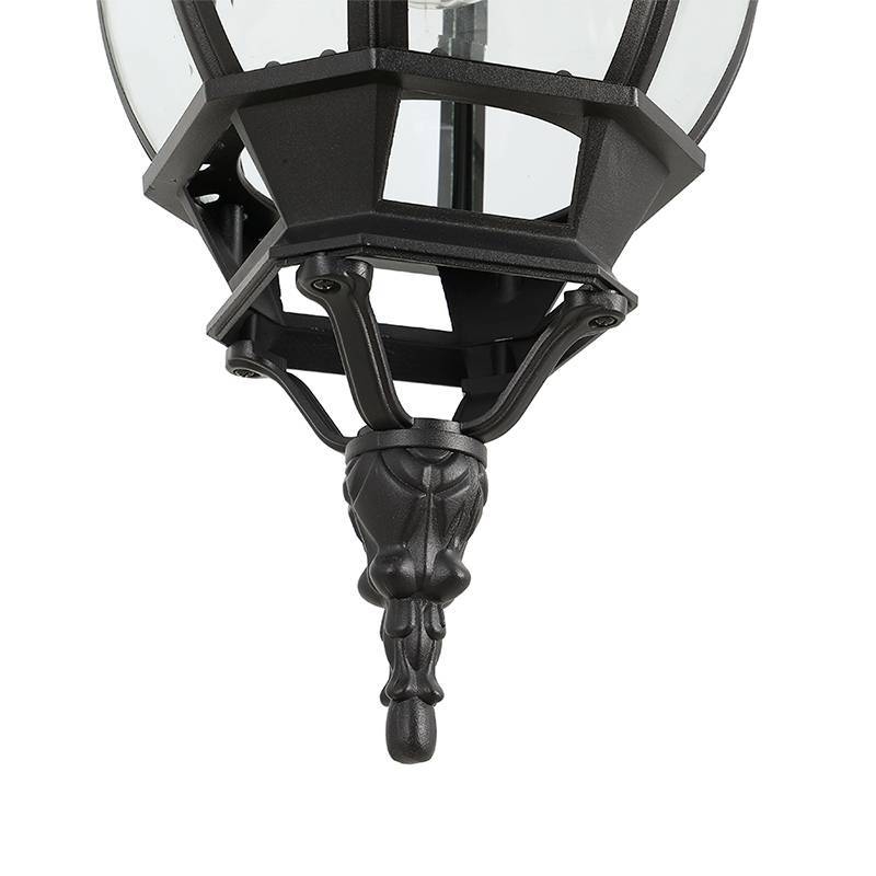 Pendente Nordecor Colonial Mareno Preto Alumínio e Vidro 1L E27 470x190mm 80054