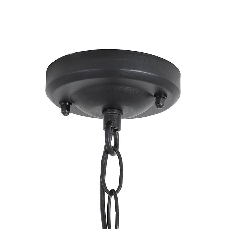 Pendente Nordecor Colonial Castelli Preto Alumínio e Vidro 1L E27 275x163mm 80064