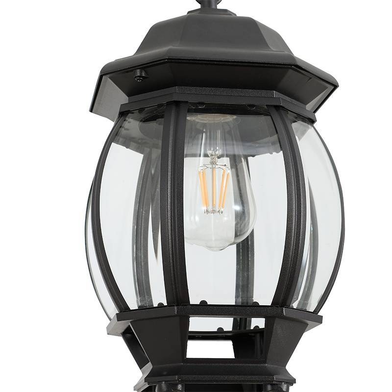 Pendente Nordecor Colonial Mareno Preto Alumínio e Vidro 1L E27 470x190mm 80054