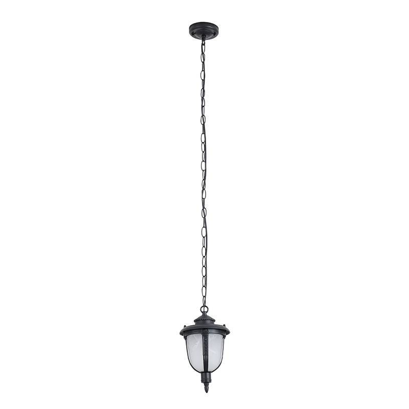 Pendente Nordecor Colonial Castelli Preto Alumínio e Vidro 1L E27 275x163mm 80064