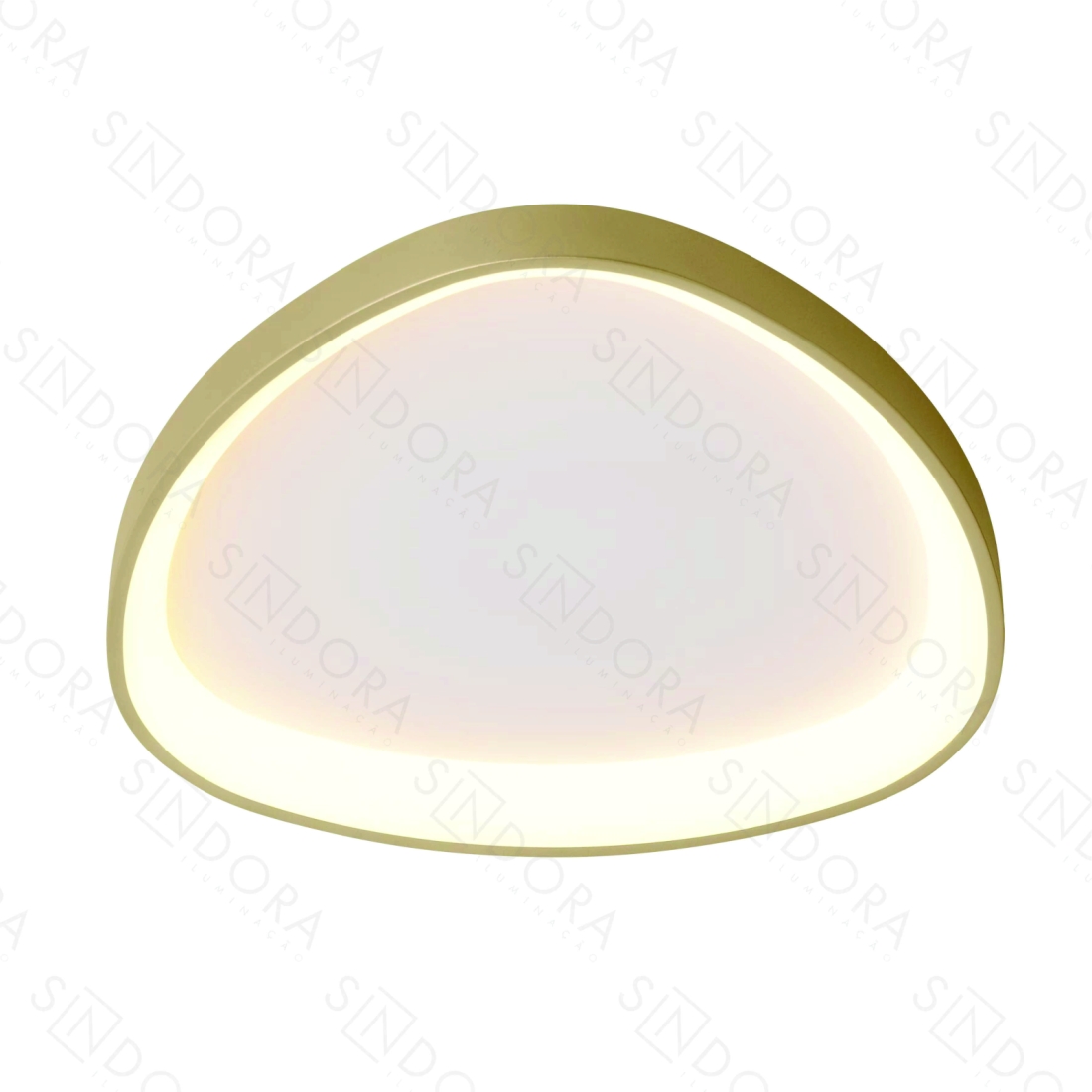 Plafon Sindora Metal Dourado e Acrílico 68 watts 3000K Ø520mm QX05633