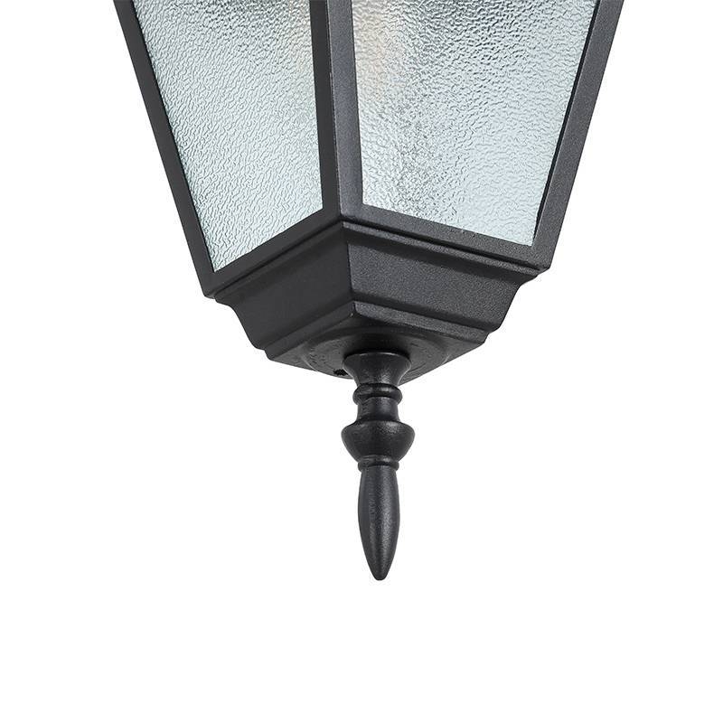 Pendente Nordecor Colonial Lanteri Preto Alumínio e Vidro 1L E27 315x148mm 80052