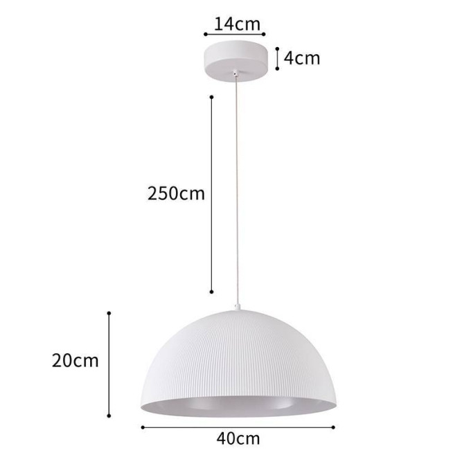 Pendente Nordecor Caneli Branco 25 watts 3000K Ø400x200mm 90040