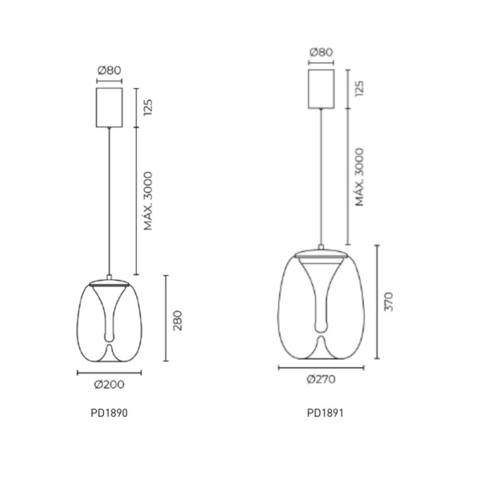 Pendente Casual Light Studioluce Zug Champagne e Dourado 8 watts 2700K Ø200x280mm PD1890CH
