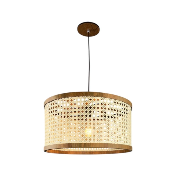 Pendente Classic Lar Palha Sextavada P5528 Madeira 1L E27 Ø550x280mm 1367


