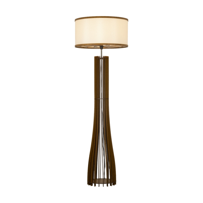 Coluna Classic Lar Sino Madeira e Cúpula Tecido Ø500mm 1L E27 Ø300x1400mm 1097
