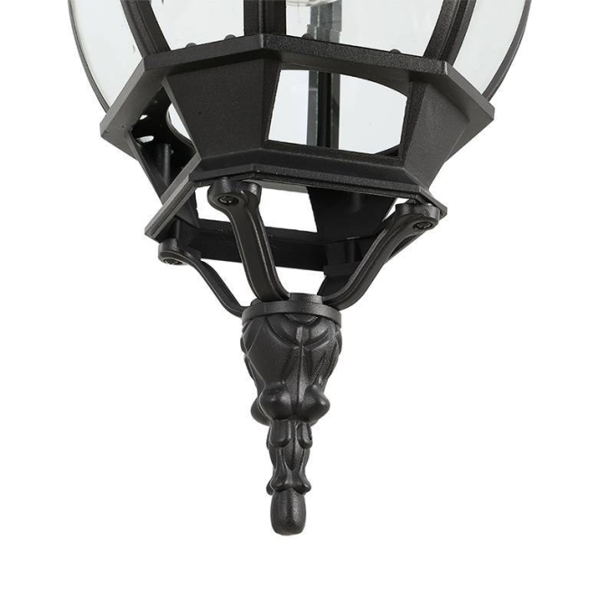 Pendente Nordecor Colonial Mareno Preto Alumínio e Vidro 1L E27 470x190mm 80054