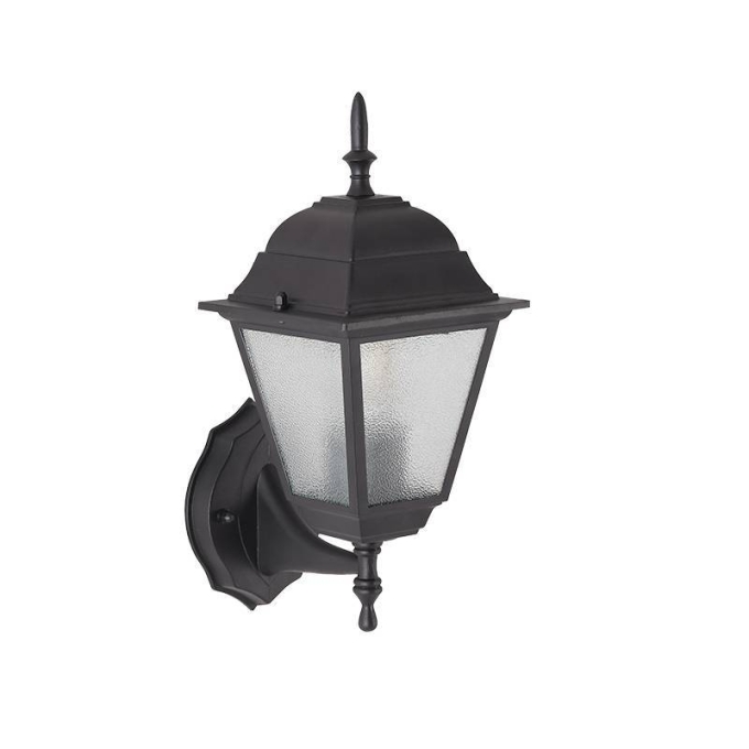 Arandela Nordecor Colonial Lanteri Preto Alumínio e Vidro 1L E27 345x148x195mm 80051