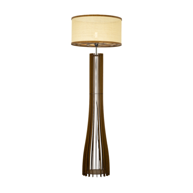 Coluna Classic Lar Sino Madeira e Tecido 1L E27 Ø300x1400mm 1097
