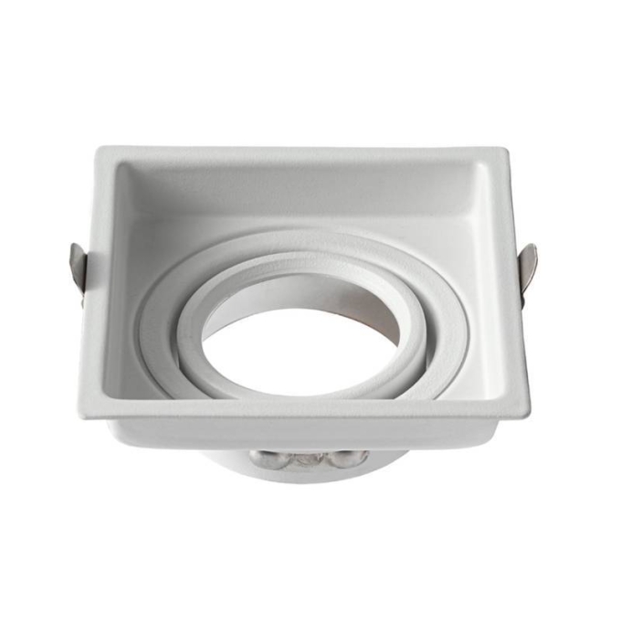 Spot Embutir Nordecor Loyo Pro Alumínio Quadrado 1L Dicroica MR16 Branco Ø92x92x40mm 80035