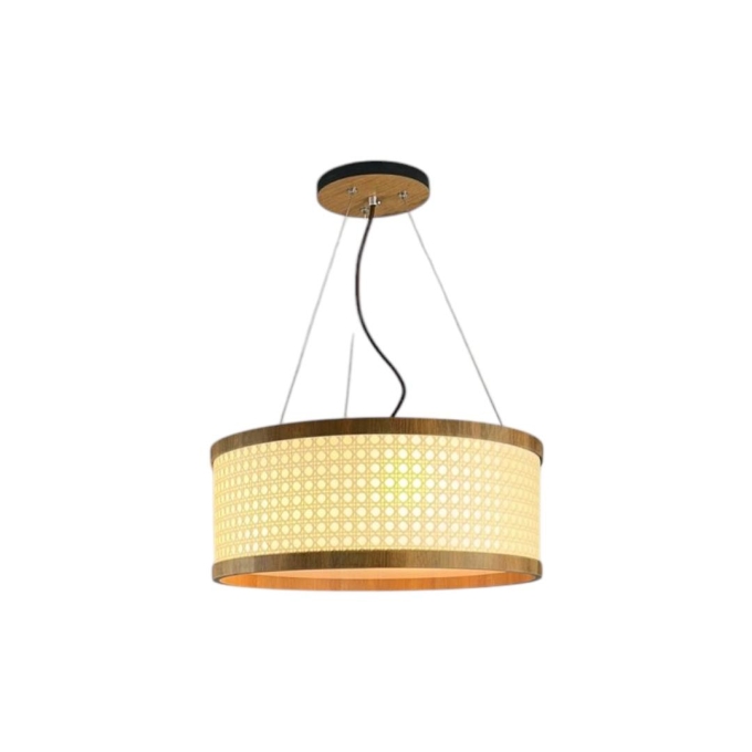 Pendente Classic Lar Palha Sextavada P5517 Madeira 5L E27 Ø550x170mm 1374

