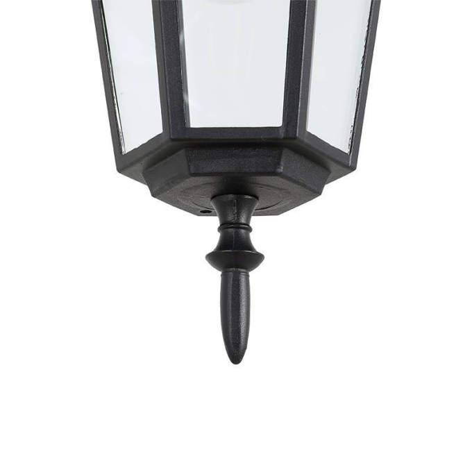 Pendente Nordecor Colonial Vitare Preto Alumínio e Vidro 1L E27 320x173mm 80060
