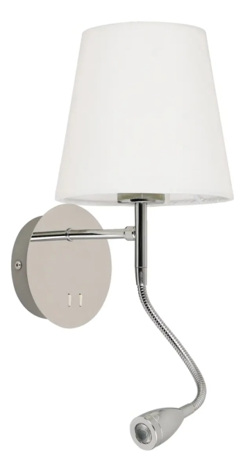Arandela Casual light Studioluce Cozy Cromado 1L E27 + LED 2W 160x170x300mm QAR1337CR