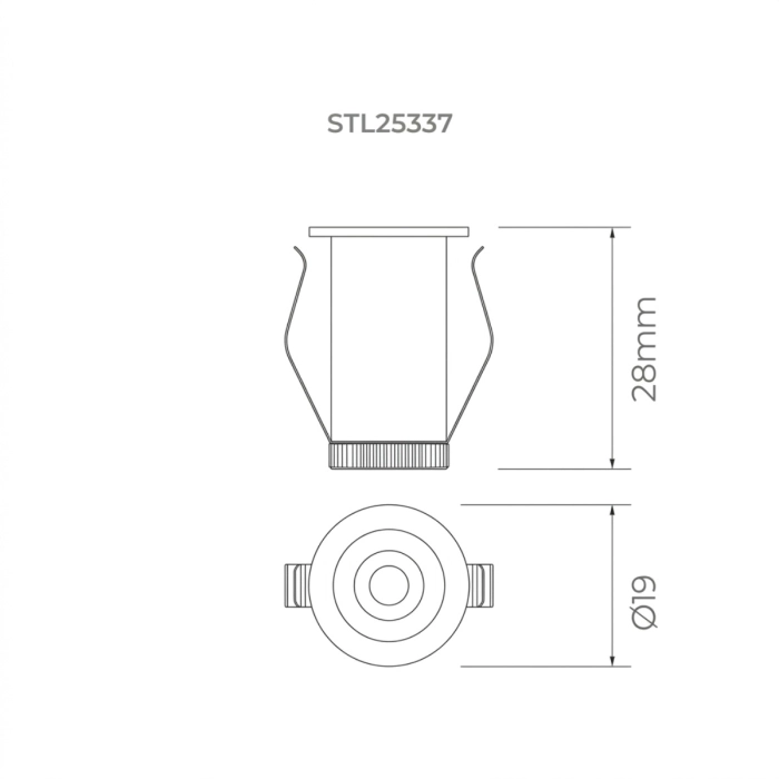 Spot de Embutir Recuado LED Móbili Micro Stella Branco 1 watt 2700K 12V IRC 90 20° 28xØ19mm STL25337BR/27 